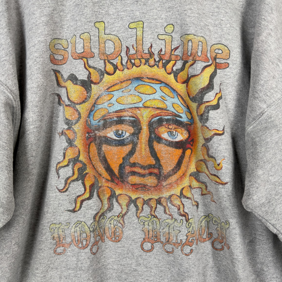Sublime Long Beach Sweatshirt 90's Distressed Y2K Vintage Band Tee Size L/XL - Picture 2 of 5